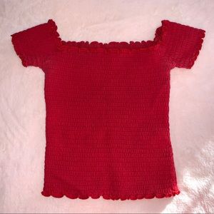 Short Sleeve Red Crop Top